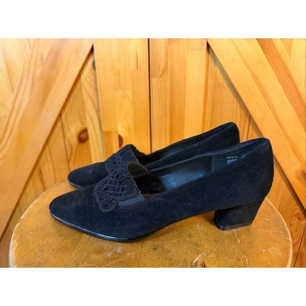 Vintage 80’s 90’s Mootsies Tootsies ladies pointed toe heels pumps black size 6. - Picture 3 of 8